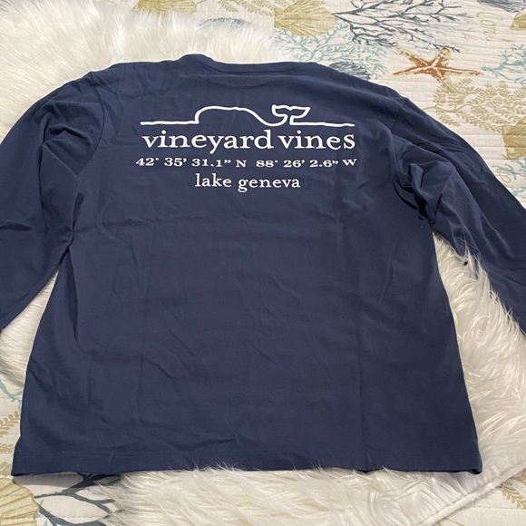 Vineyard Vines Men's Blue Long Sleeve Tee - Picture 7 of 7